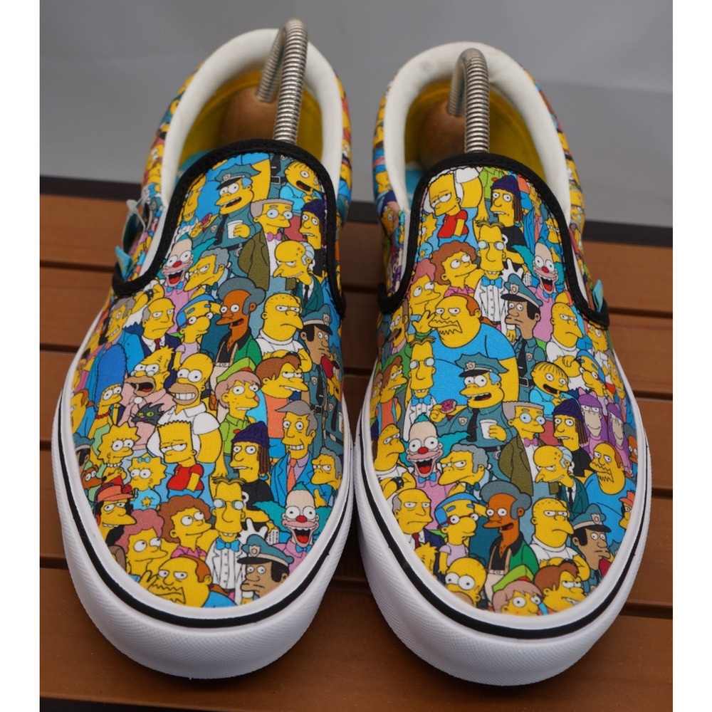 VANS X THE SIMPSONS SHOES MENS 9.5 SPRINGFIELD COLLAGE COMFYCUSH CLASSIC SLIP-ON - Picture 7 of 14